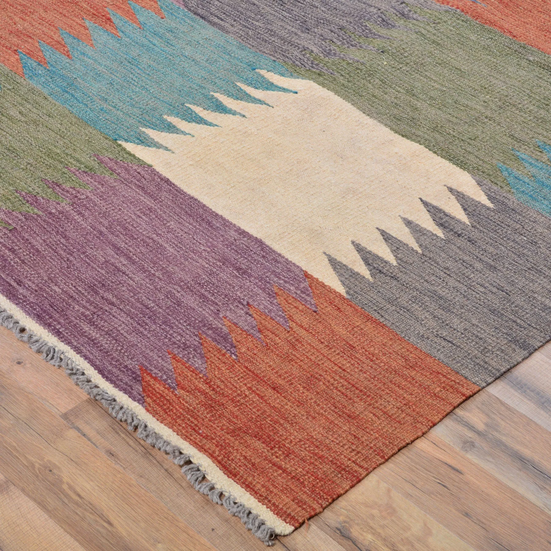 Hand-Woven Flat-Weave Modern Style Handmade Wool Rug (Size 8.2 X 9.9) Cwral-11115