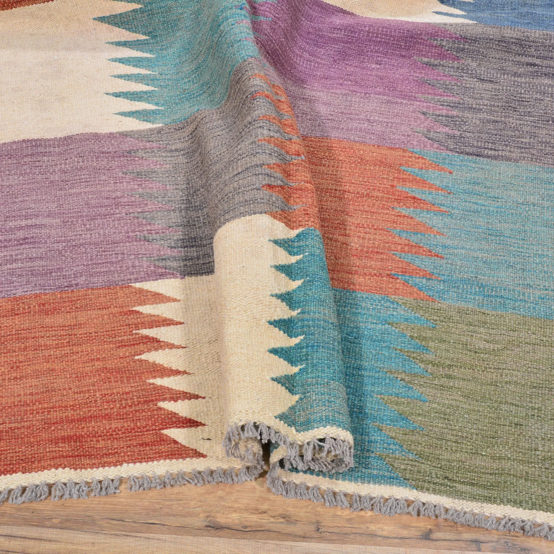 Hand-Woven Flat-Weave Modern Style Handmade Wool Rug (Size 8.2 X 9.9) Cwral-11115