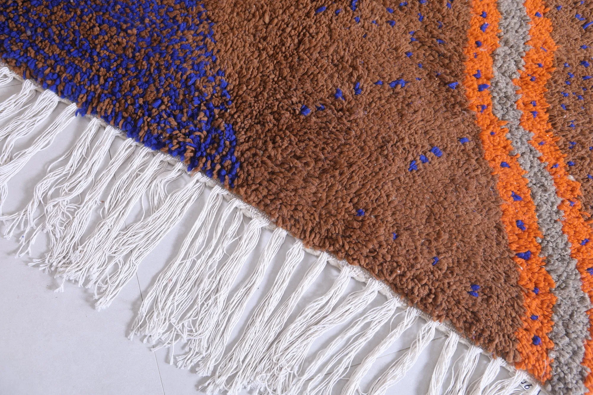 Handmade Beni Ourain Rug 4.9 x 6.3 Ft - Multicolored Wool Rug