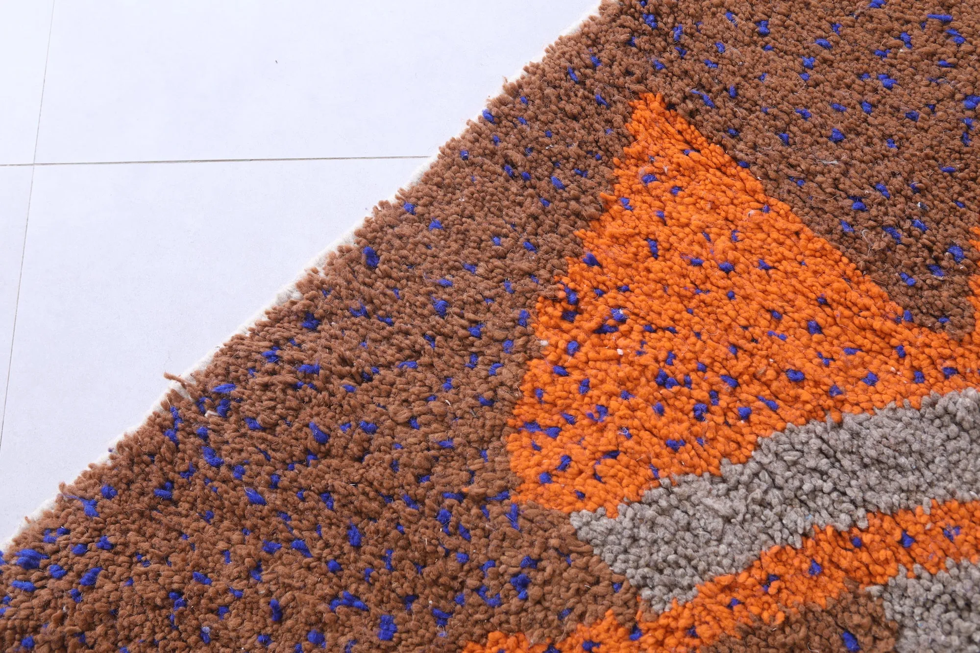Handmade Beni Ourain Rug 4.9 x 6.3 Ft - Multicolored Wool Rug