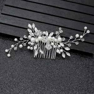 Handmade Pearl Crystal Leaf Tiara Headband Wedding Jewelry Tiara Bridal Hair Ornament Wedding Hair Accessories