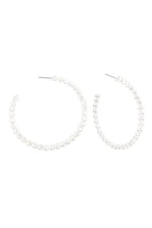HEART PEARL HOOP EARRINGS