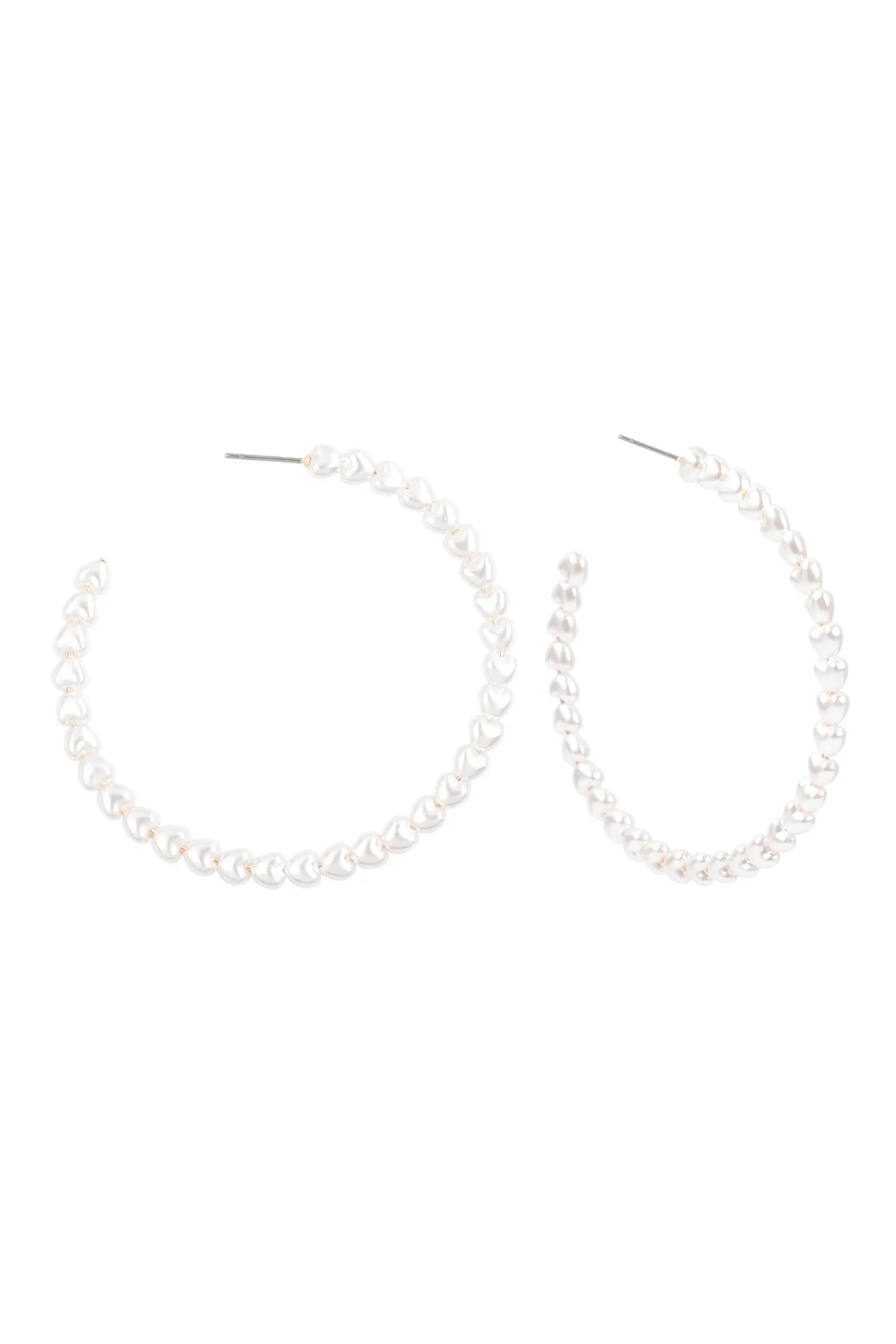 HEART PEARL HOOP EARRINGS