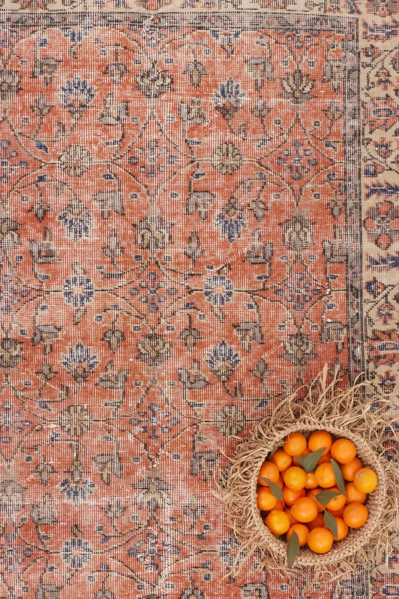 'Heather' Vintage Turkish Rug- 3'10.5'' x 7'3.5''
