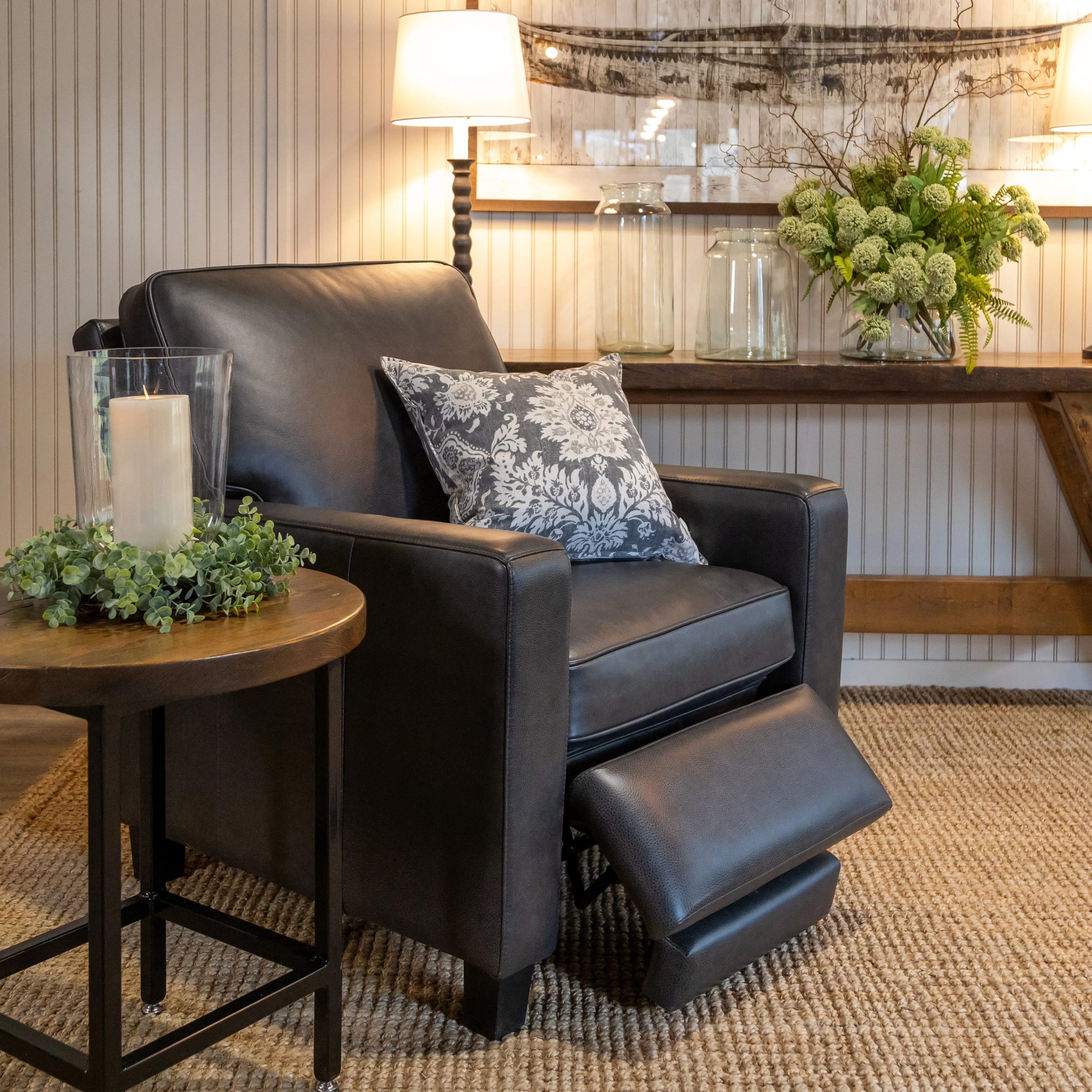 Hemlock Leather Recliner - Tall