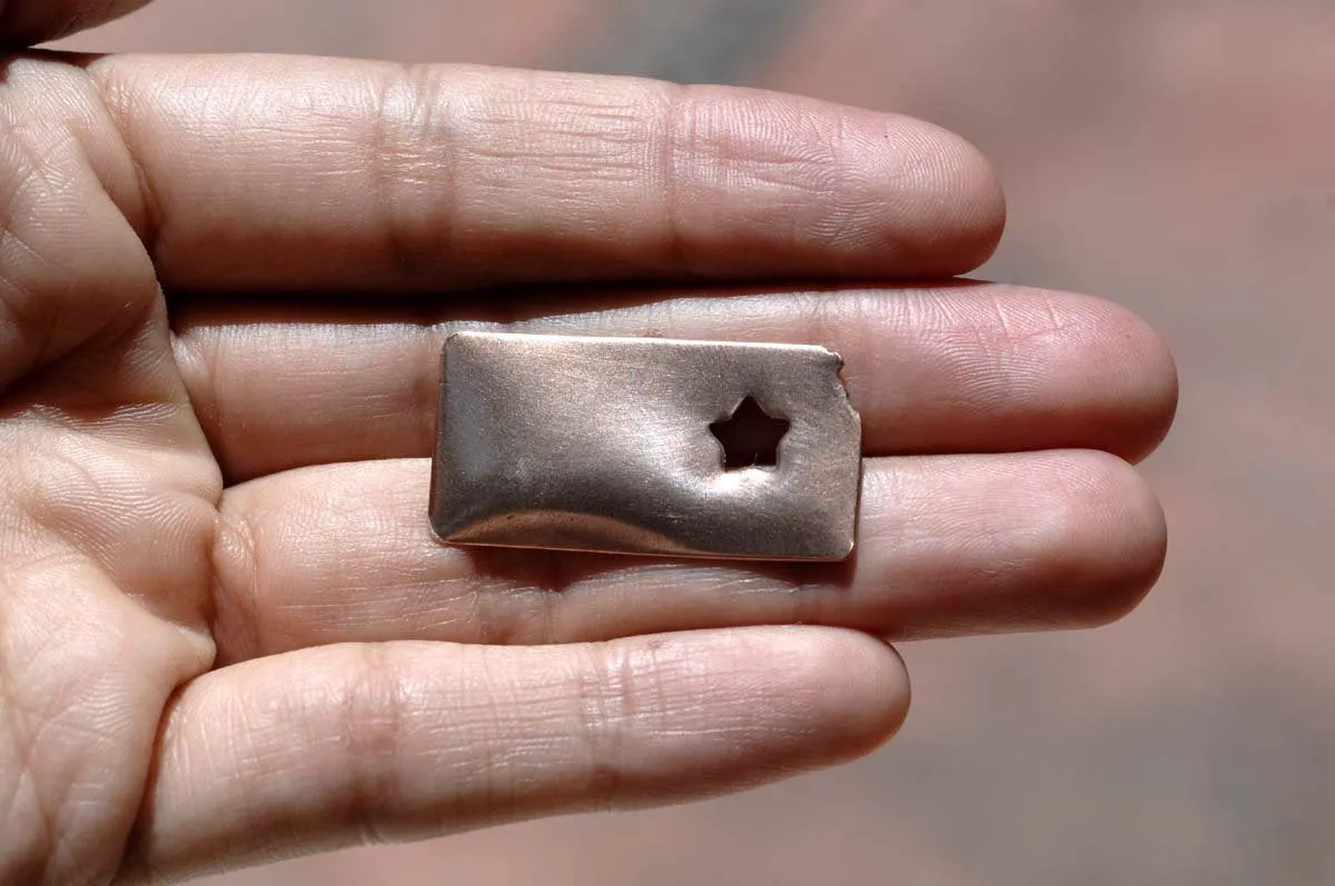 Kansas State cut the Blanks Star to work enameled metal stamping white textured variety of metals