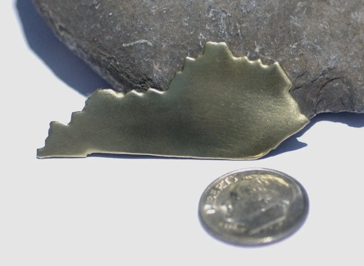 Kentucky State Cutout Blanks for Enameling Metalworking Stamping Texturing Blank Variety of Metal - 4 pieces