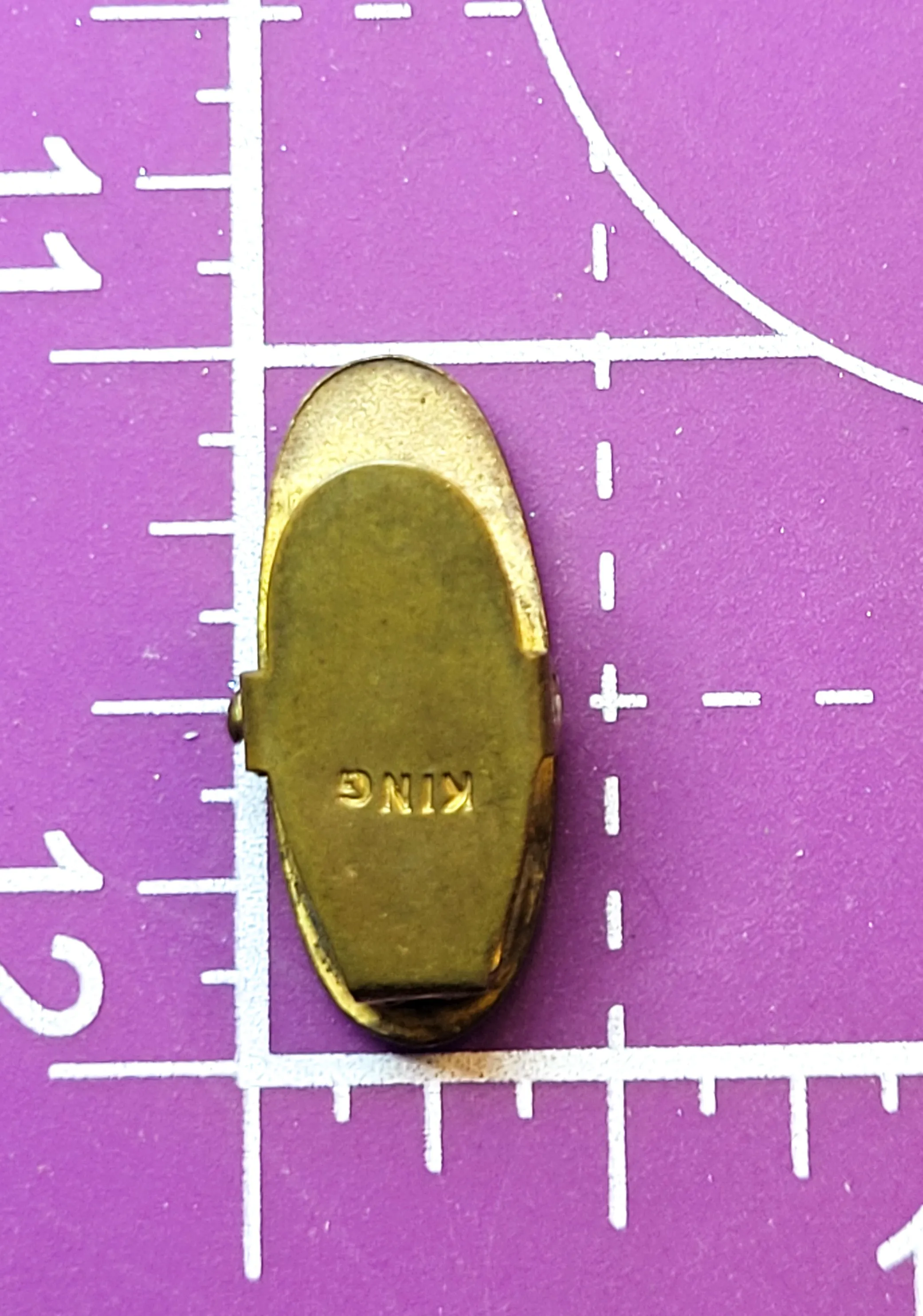 King Edwardian antique enamel guilloche Green and white tie clip short bar