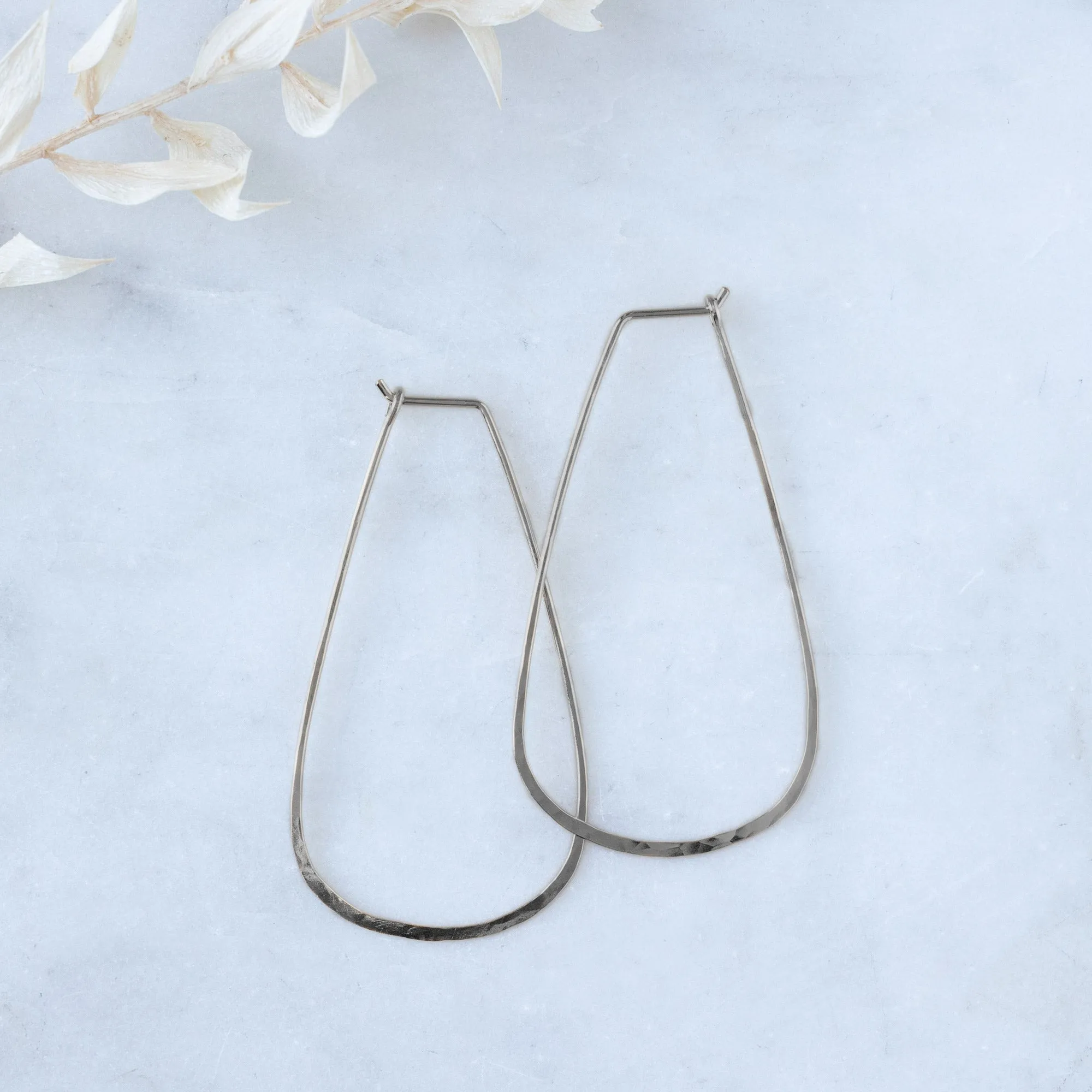 Large Horseshoe Hoop Earrings | Sterling Silver