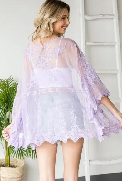 Lavender Lace Kimono