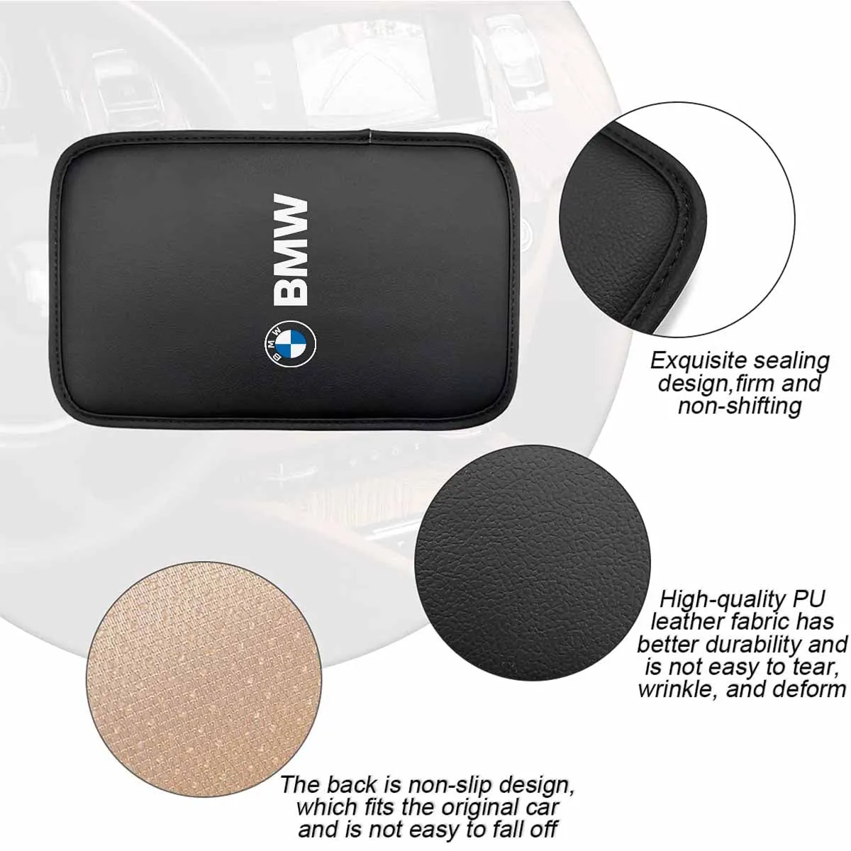 Leather Center Console Cushion Pad, Custom Fit For Your Cars, Waterproof Armrest Seat Box Cover Fit, Car Interior Protection Accessories, Car Accessories KX13991