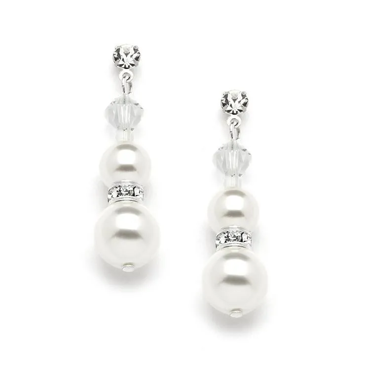 Light Ivory Glass Pearl Bridal Earrings