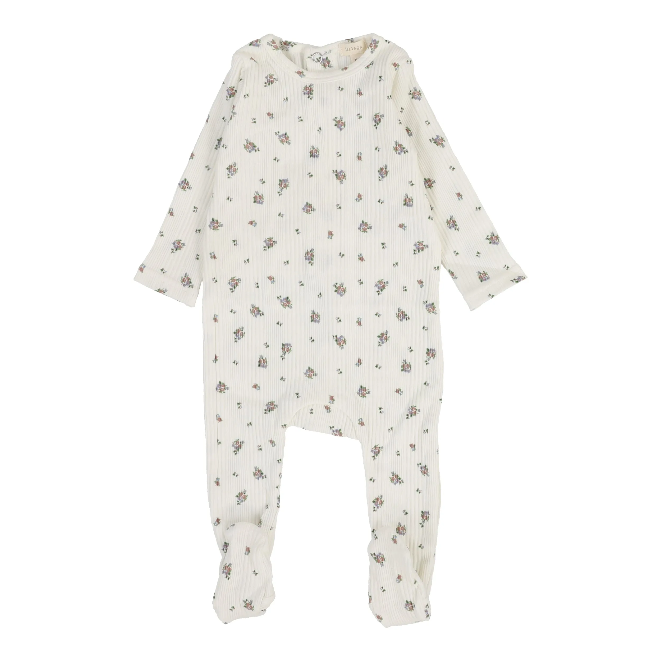 Lil Legs Vintage Floral Footie - Light Floral (Printed Weekday Collection)