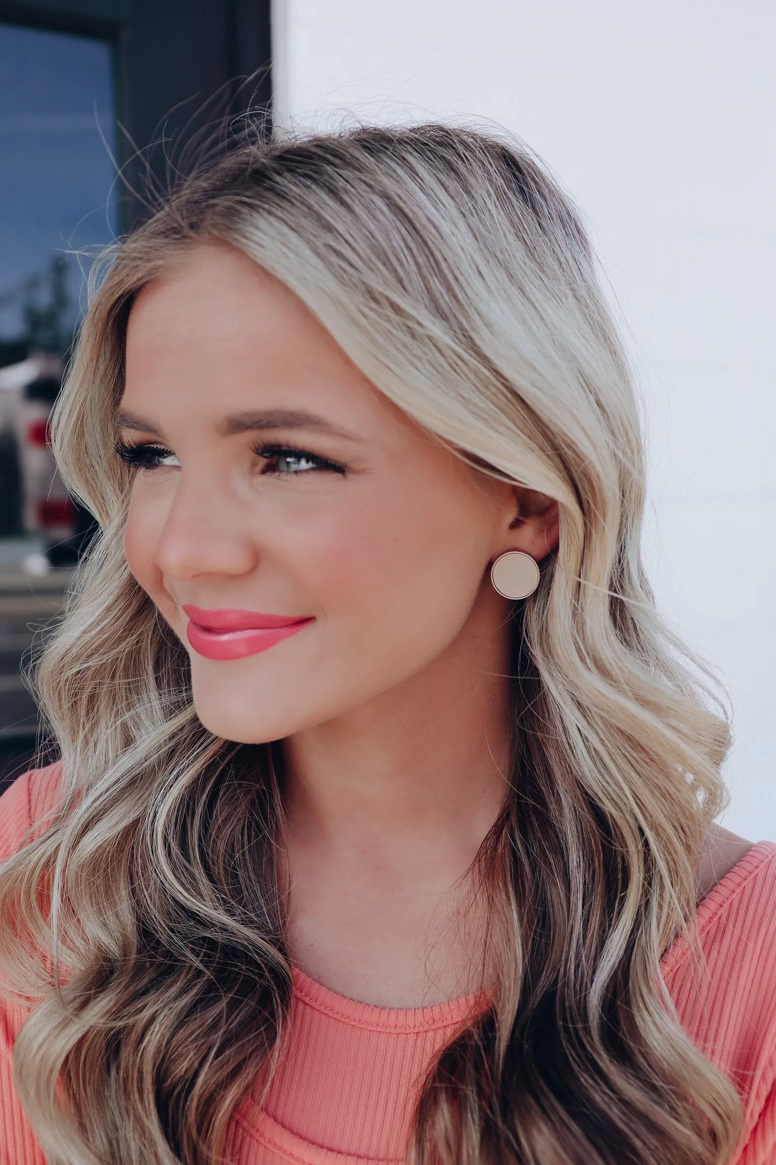 Lourdes Stud Earrings - Tan