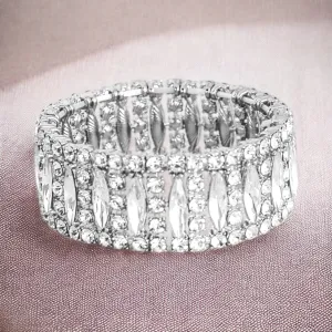 MAXINE - clear accented rhinestone stretch bracelet