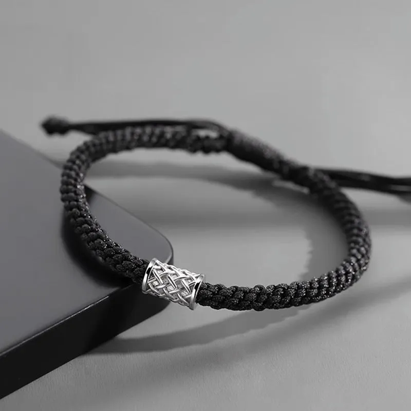 Men’s Braided Rope Bracelet | Adjustable Metal Accent