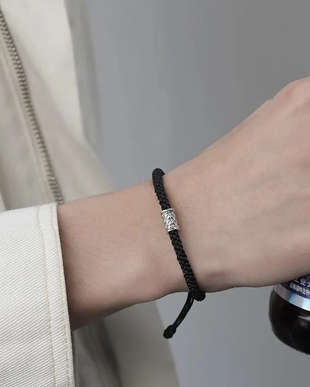 Men’s Braided Rope Bracelet | Adjustable Metal Accent