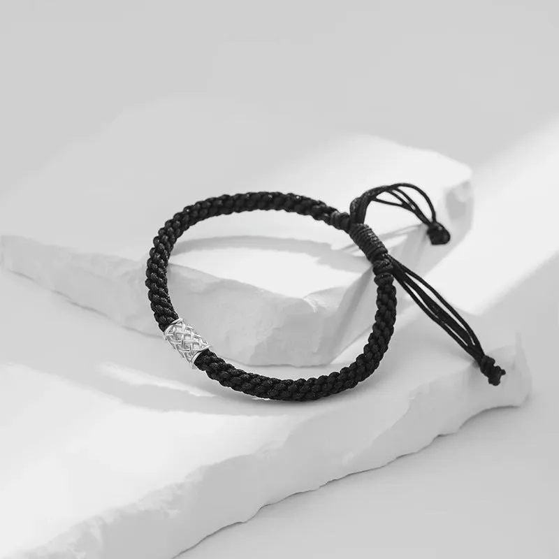 Men’s Braided Rope Bracelet | Adjustable Metal Accent