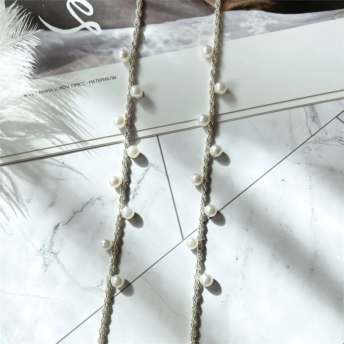 Metal Pearl Bra Strap