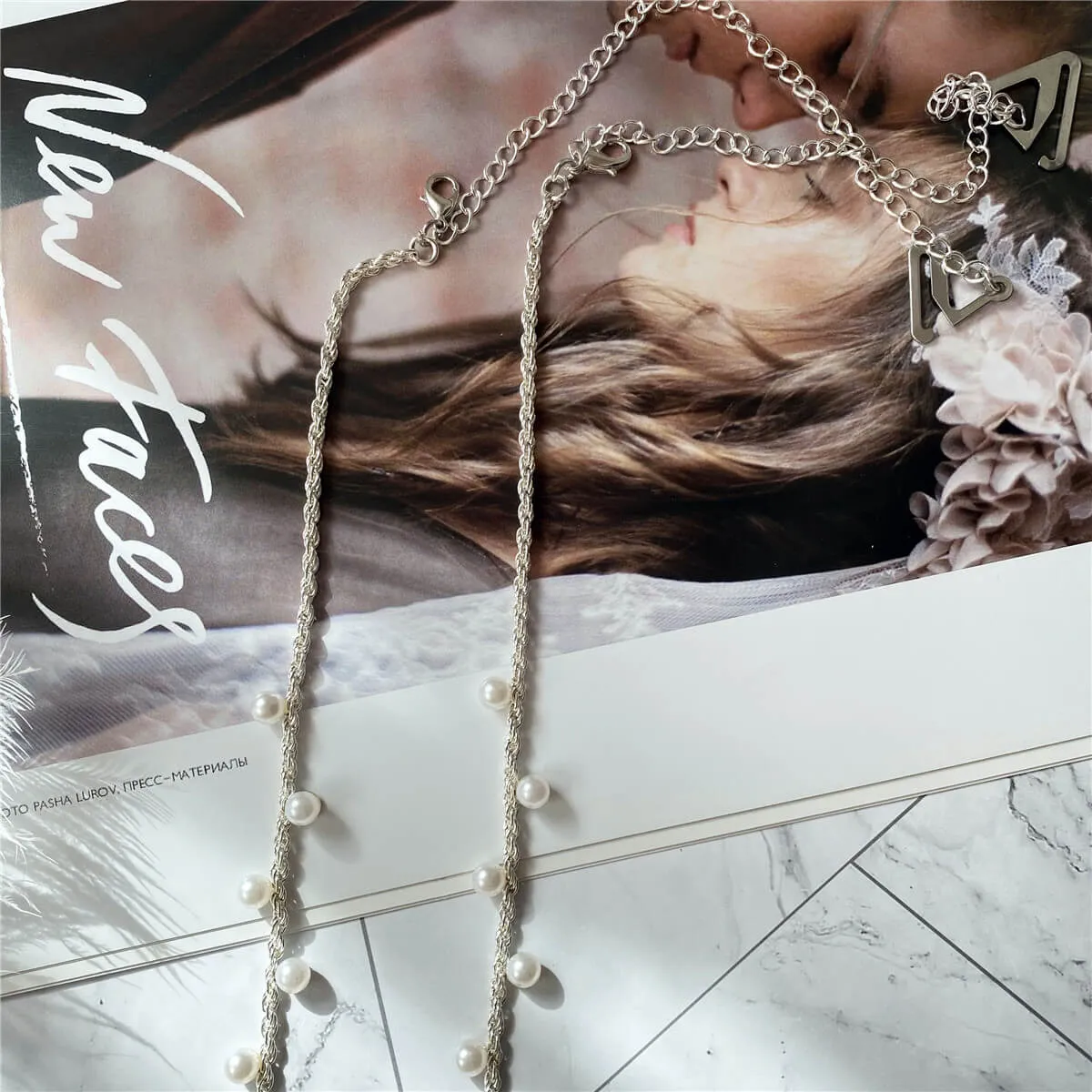 Metal Pearl Bra Strap