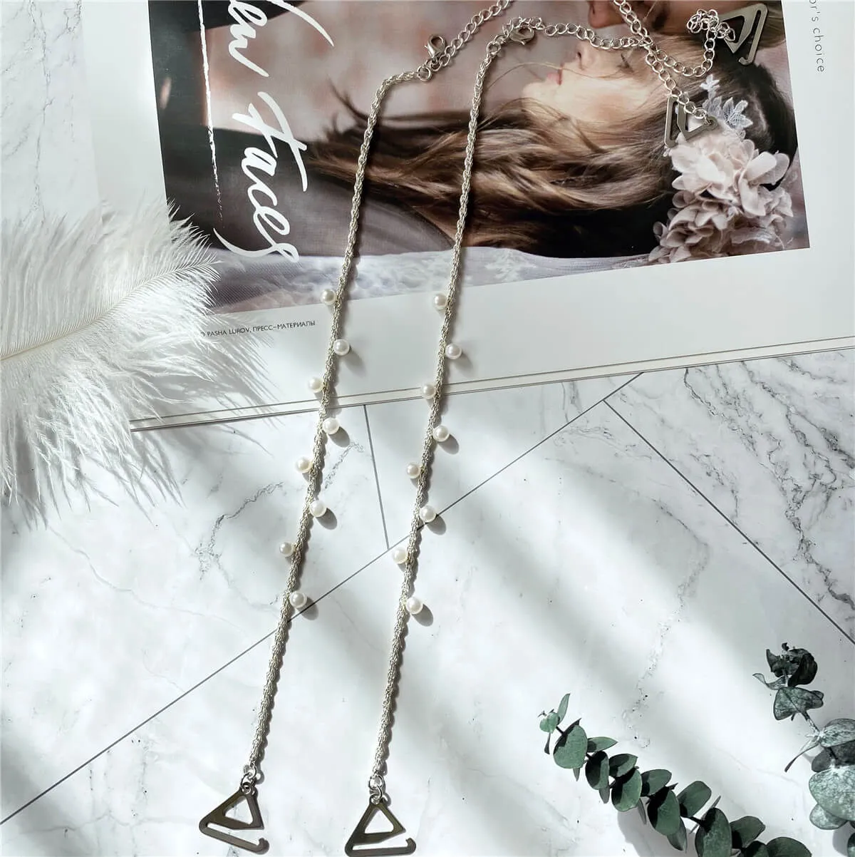 Metal Pearl Bra Strap