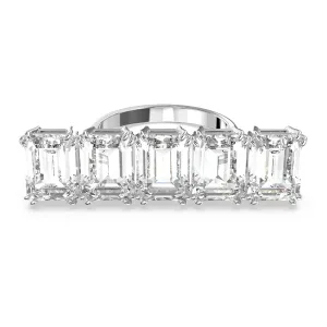 Millenia cocktail ring Octagon cut, White, Rhodium plated