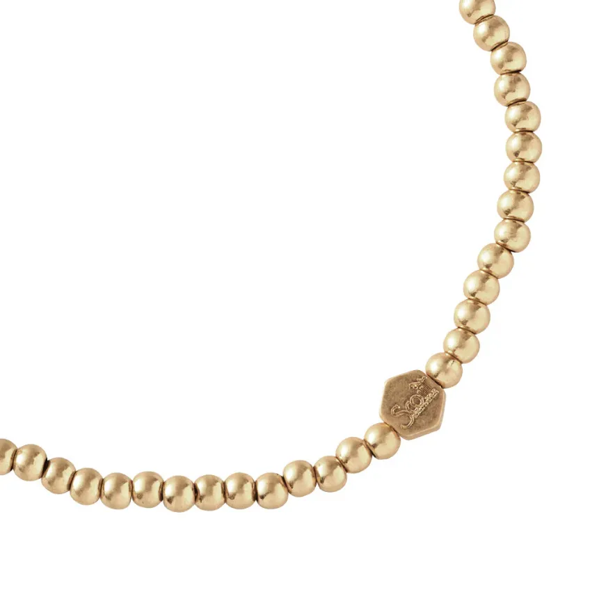Mini Metal Stacking Bracelet - Ball Beads Gold