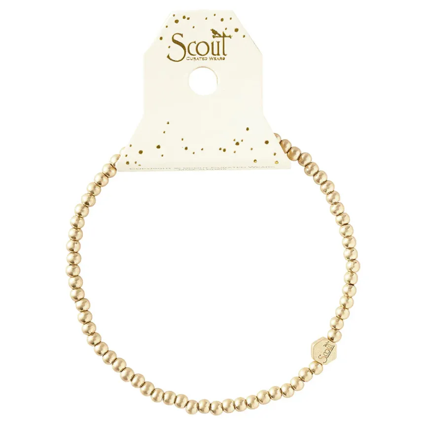 Mini Metal Stacking Bracelet - Ball Beads Gold