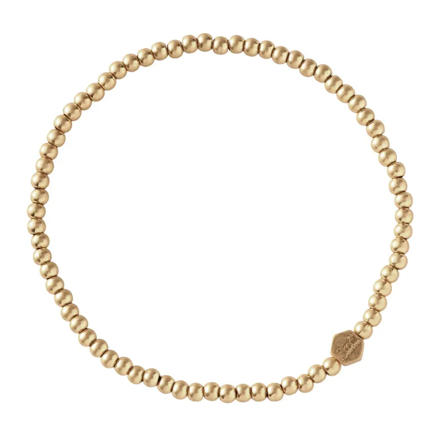 Mini Metal Stacking Bracelet - Ball Beads Gold