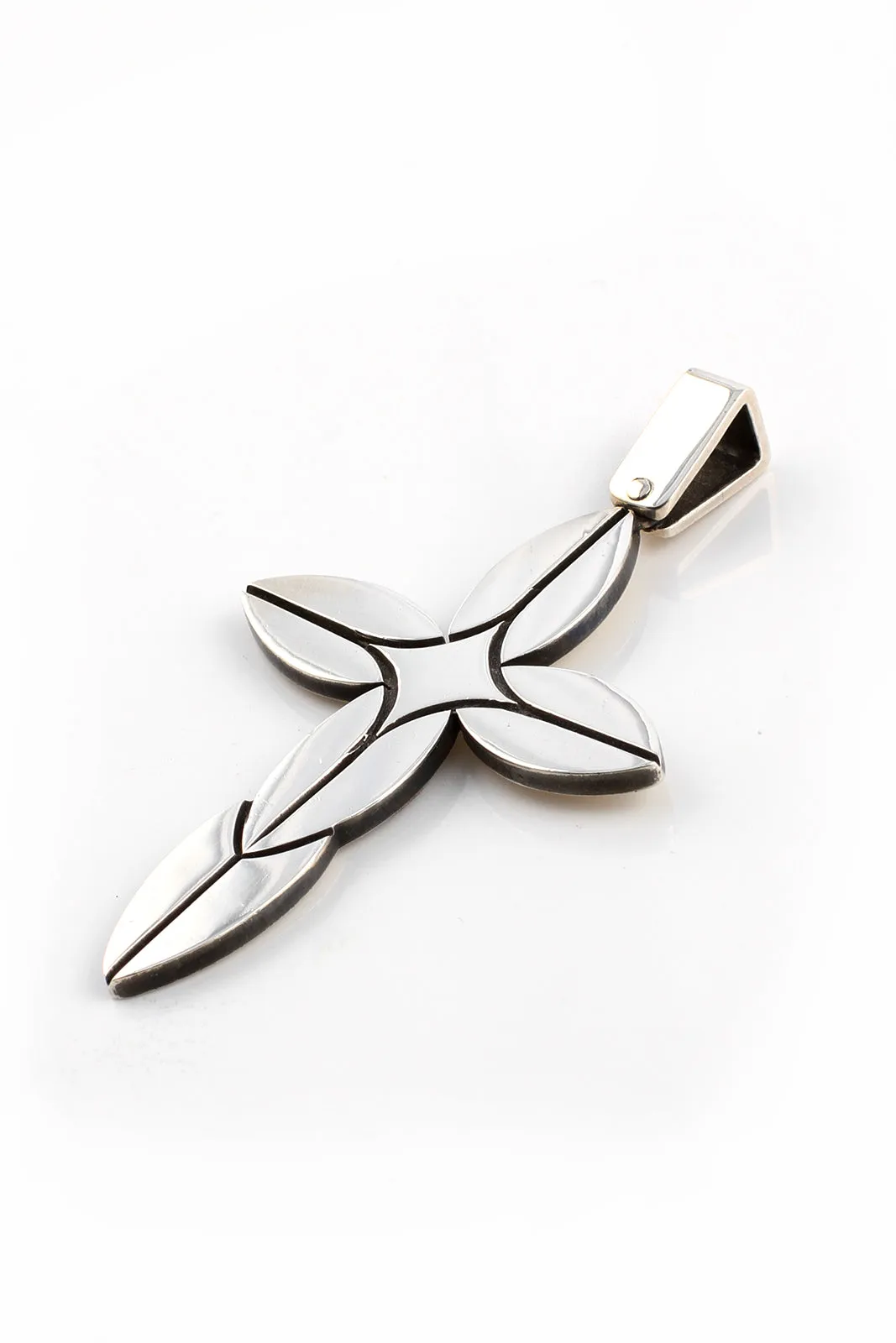 Modern Sterling Silver Cross Pendant