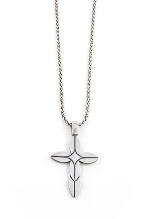 Modern Sterling Silver Cross Pendant