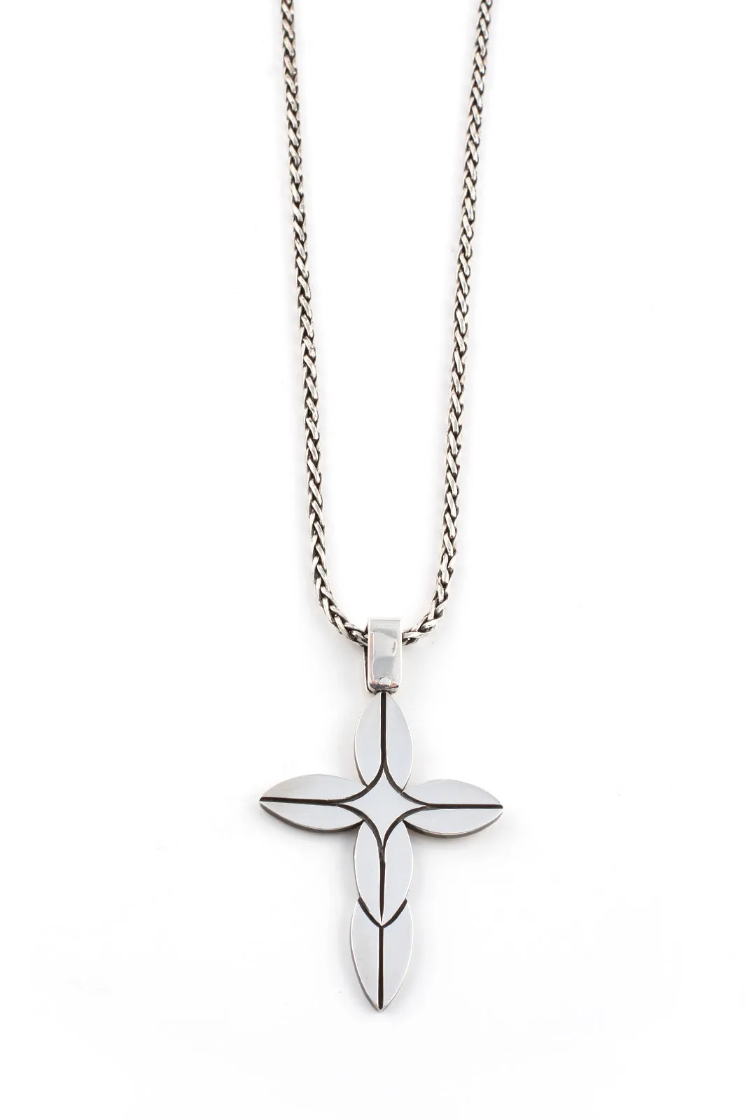 Modern Sterling Silver Cross Pendant