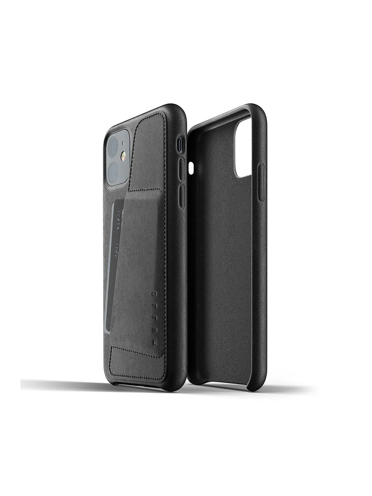 Mujjo Full Leather Wallet Case for iPhone 11 Black