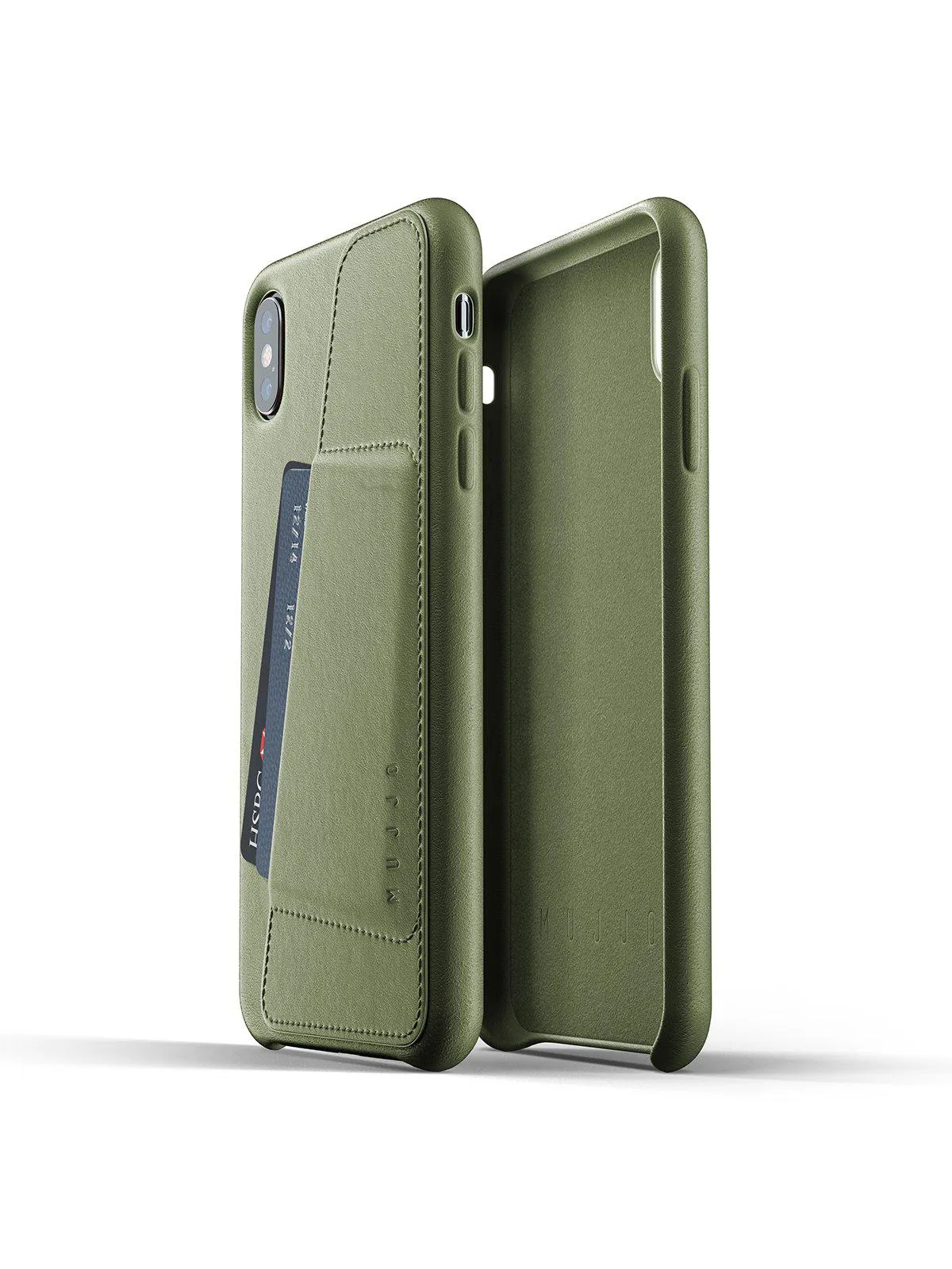 Mujjo Full Leather Wallet Case for iPhone XS Max Monaco Blue