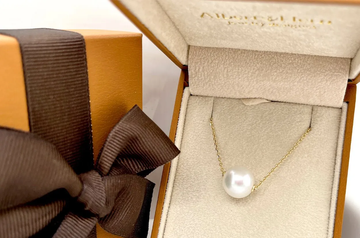 Necklace Single Floating South Sea Pearl & Chain