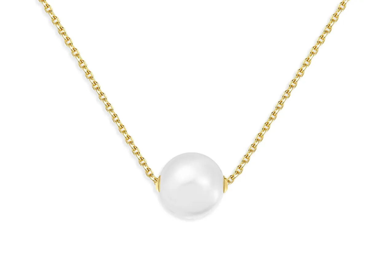 Necklace Single Floating South Sea Pearl & Chain
