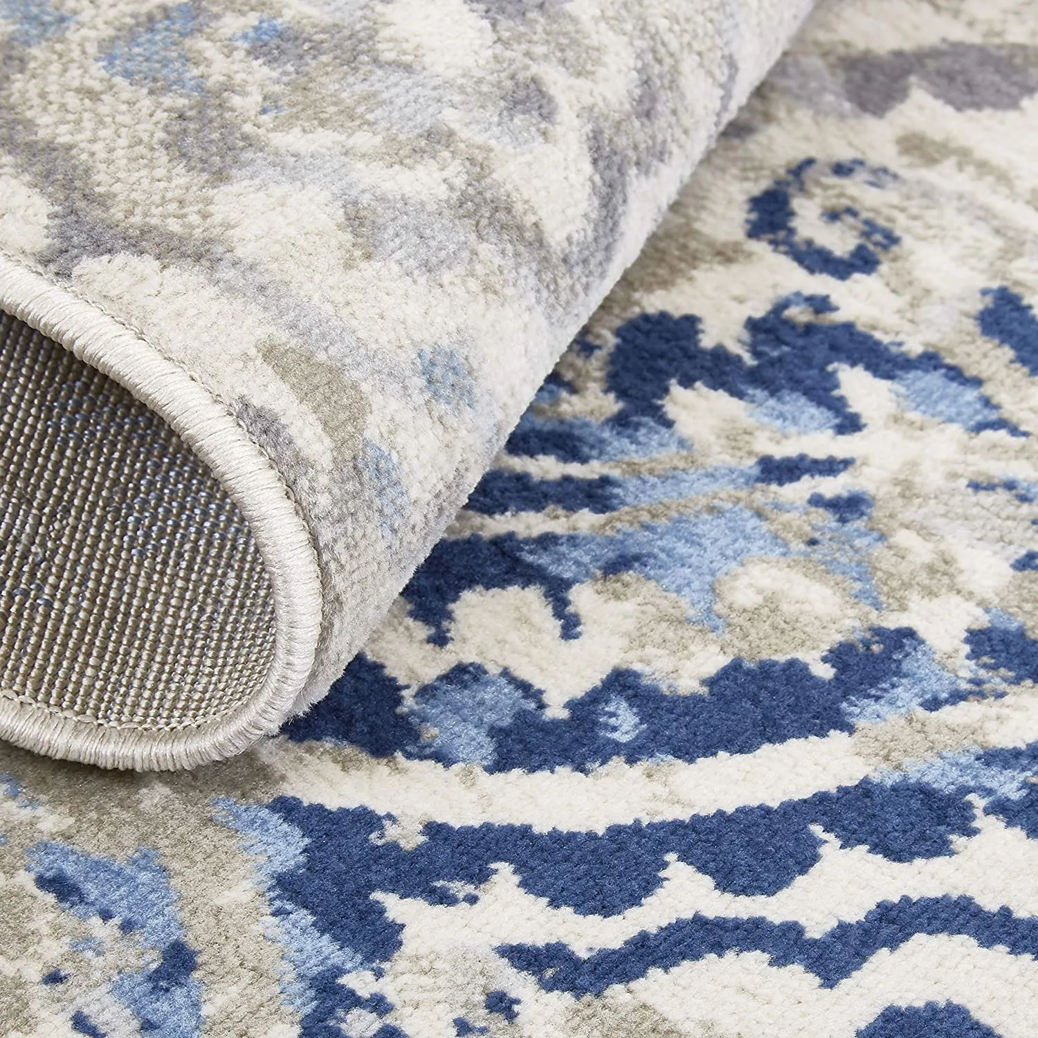 New Home Dynamix Melrose Audrey Runner Area Rug, 1'8"x7'2", Ivory/Blue