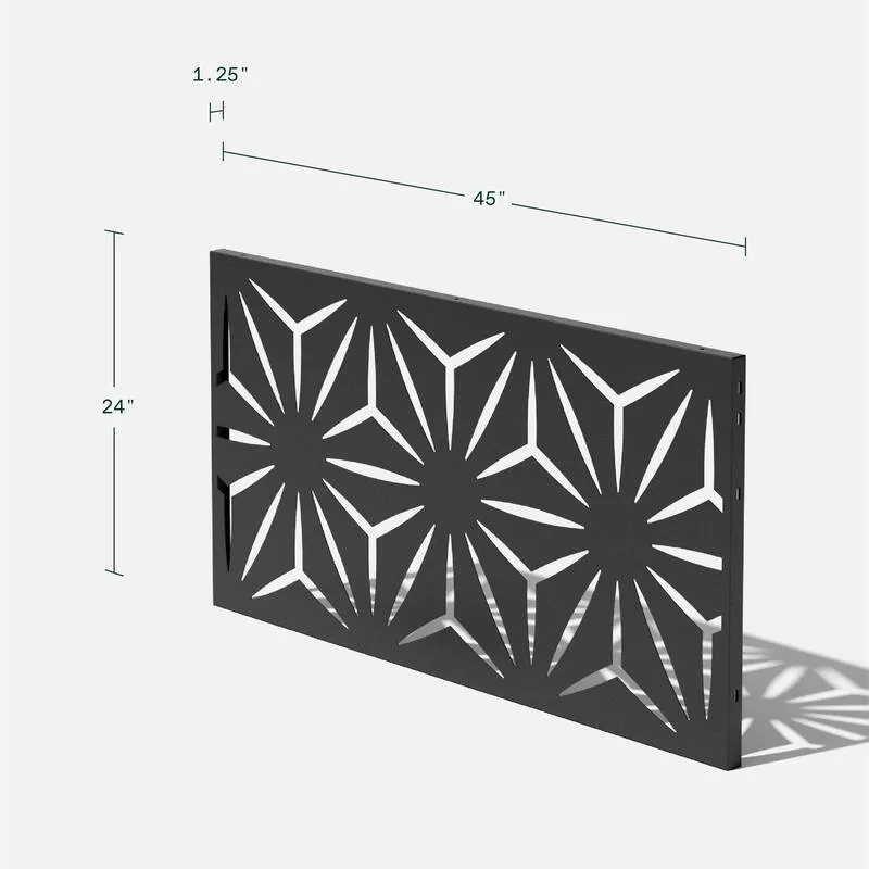 New Veradek Star Matte Black Screen Series Metal Privacy Screen Panels! Includes 3 metal panels & stands! Retails $365 