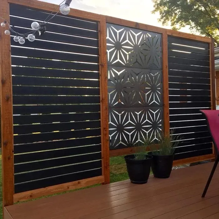 New Veradek Star Matte Black Screen Series Metal Privacy Screen Panels! Includes 3 metal panels & stands! Retails $365 