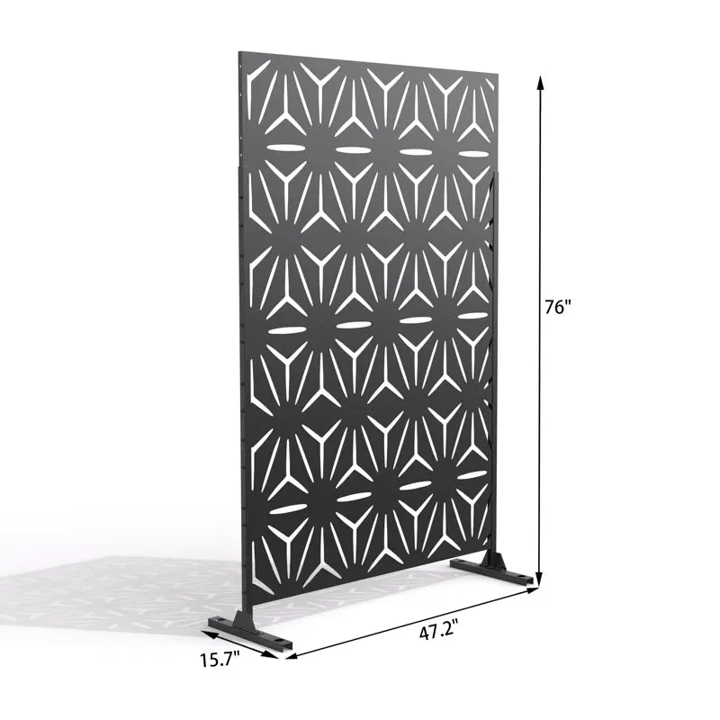 New Veradek Star Matte Black Screen Series Metal Privacy Screen Panels! Includes 3 metal panels & stands! Retails $365 