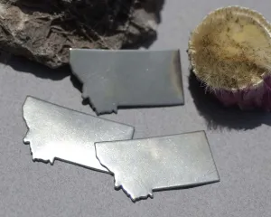 Nickel Silver Montana State Blanks Metalworking Stamping Texturing 100% Jewelry Supplies - 4 Pieces