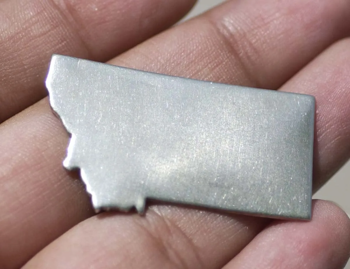 Nickel Silver Montana State Blanks Metalworking Stamping Texturing 100% Jewelry Supplies - 4 Pieces