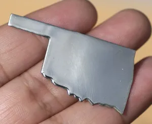 Nickel Silver Oklahoma State Blanks Cutout for Metalworking Stamping Texturing Blank - Metal Supplies - 4 Pieces