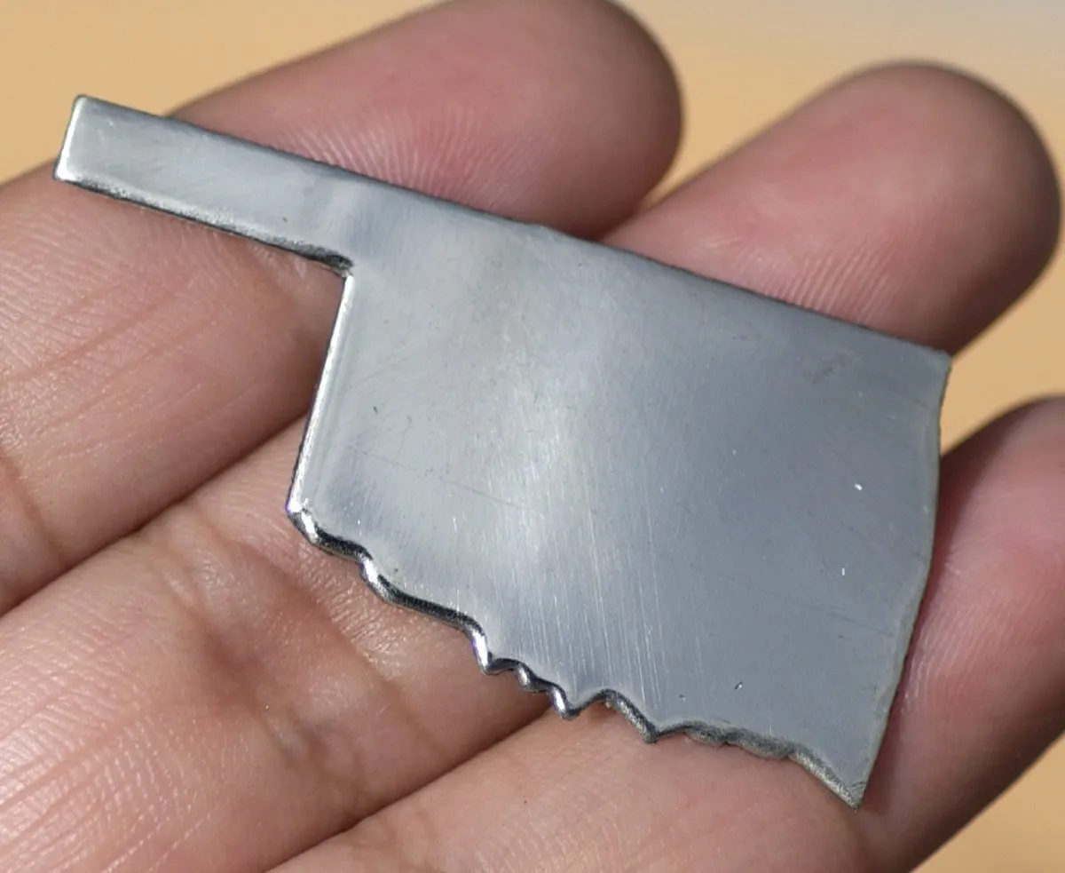 Nickel Silver Oklahoma State Blanks Cutout for Metalworking Stamping Texturing Blank - Metal Supplies - 4 Pieces