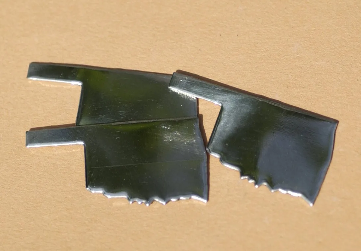 Nickel Silver Oklahoma State Blanks Cutout for Metalworking Stamping Texturing Blank - Metal Supplies - 4 Pieces