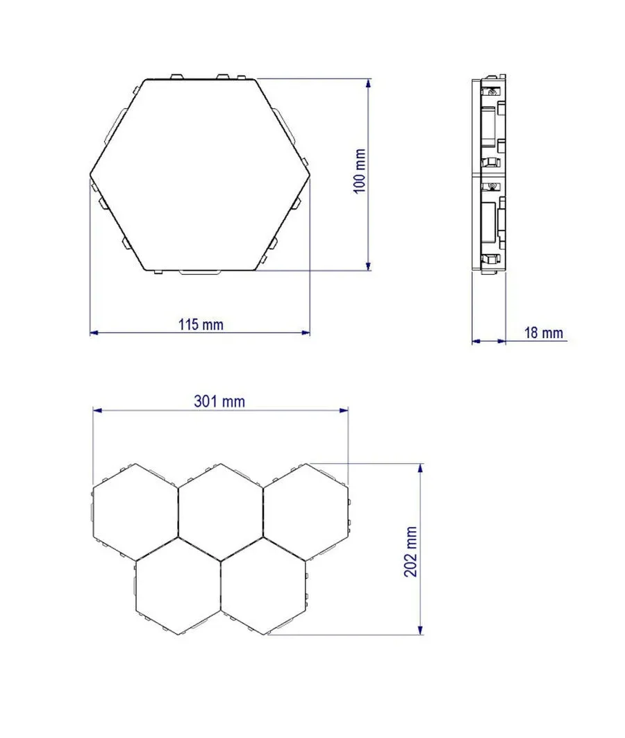 Night Lamp Touch Sensitive Sensor DIY Quantum Lamp Modular Hexagonal LED Magnetic Lights Wall Lamp Novelty Creative Decoration