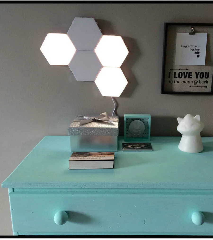 Night Lamp Touch Sensitive Sensor DIY Quantum Lamp Modular Hexagonal LED Magnetic Lights Wall Lamp Novelty Creative Decoration