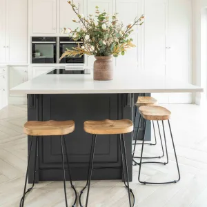 Oak Stool with Metal Legs | Standard