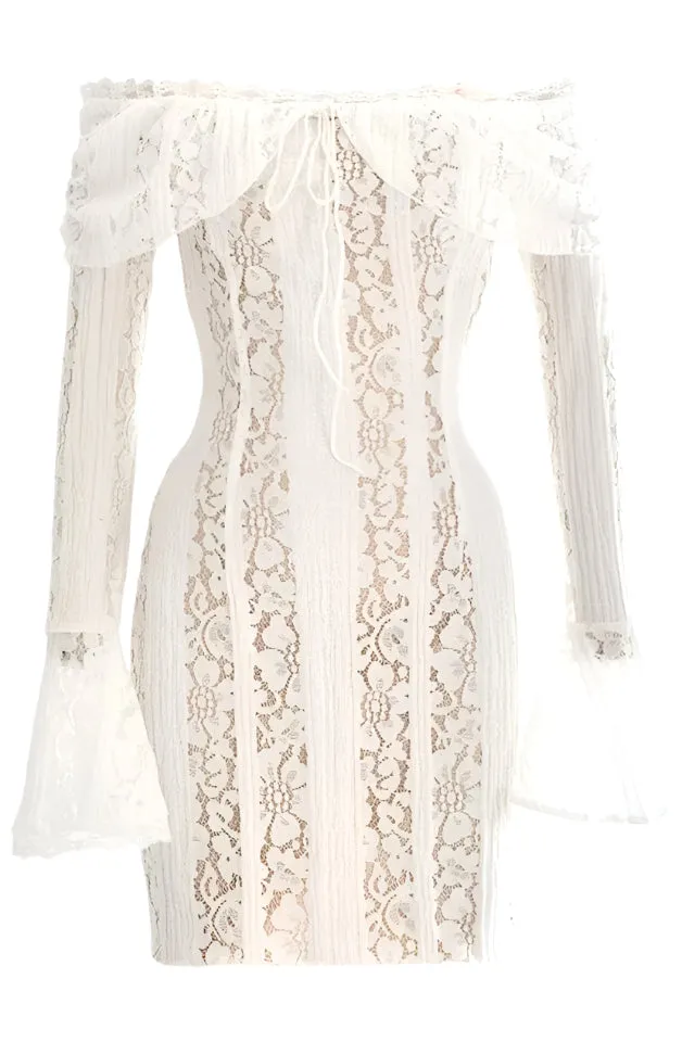 Off-Shoulder Lace Maxi Dress