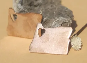 Oregon State Cutout Tiny Long Heart Blanks for Enameling Metalworking Stamping Texturing Blank Vaiety of Metals